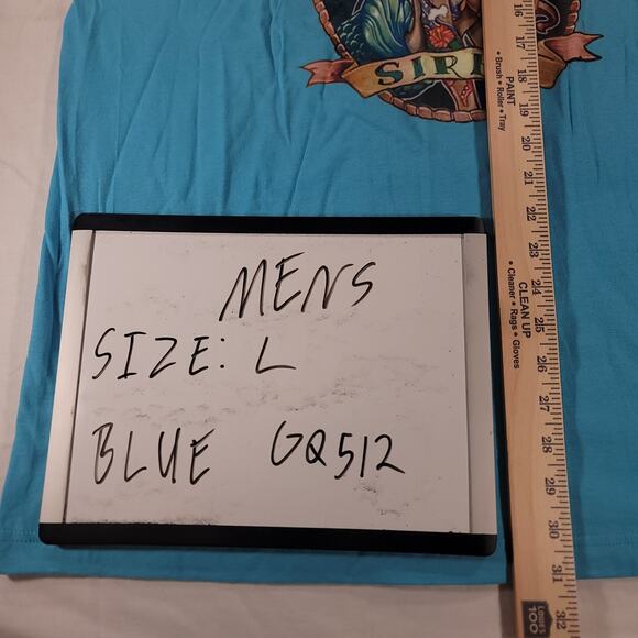 The Little Mermaid Siren Tultex Graphic Crew Neck T Shirt Mens Size Large L Blue - Picture 7 of 9